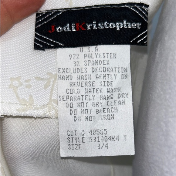 Jodi Kristopher Vintage Ivory Floral Cocktail Mini Dress Size 3/4 XS - Picture 2 of 12